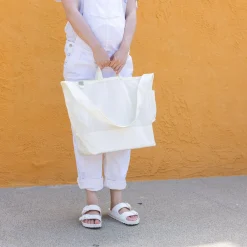 Anunfold Side Pocket Tote Bag - White
