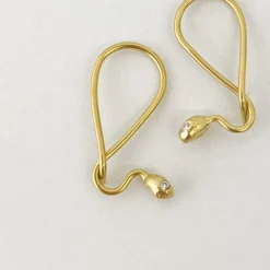 Black Barc 'Hebi' Twisted Earrings With Diamond