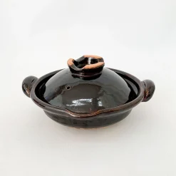 Dorakugama Kuchitsuki Kuronabe (Black Pot With Lip) (L) (3-4 People)