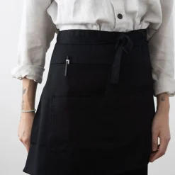 Hakui Short Waist Apron - Black
