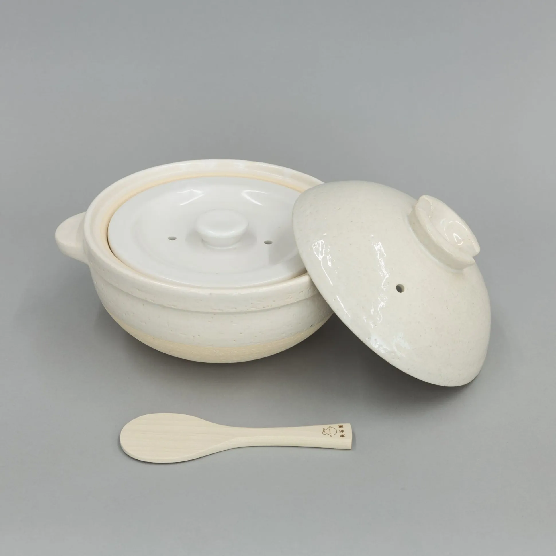 Kamado-San Rice Cooker Donabe White- 3 Go