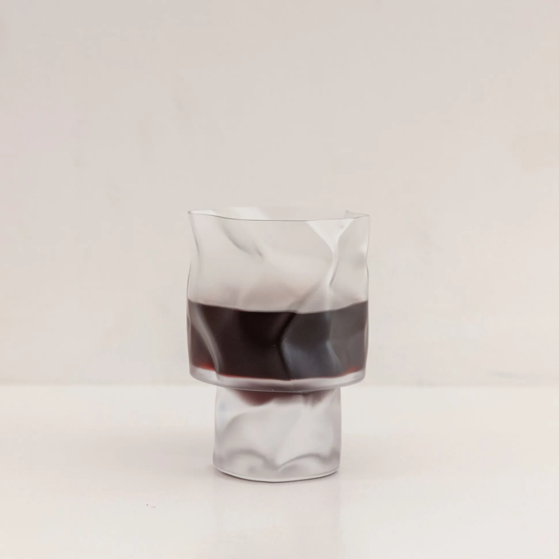 Kimura Crumple Stemmed Glass - Frosted