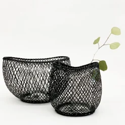 Kosuga Bamboo Flower Baskets - Mayu And Oboro