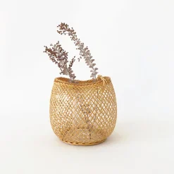 Kosuga Bamboo Flower Baskets - Mayu And Oboro