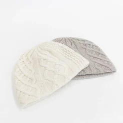 Mature Ha Slant Cutting Knit Cap Aran