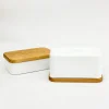 Noda Horo Enamel Butter Case With Wood Lid