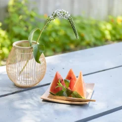 Orange Pine Natural Plywood Square Dish