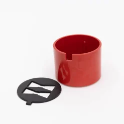 111 60'S, Plastic Ashtray With Cast Iron Lid - Red