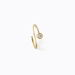 Shihara One-Stone Hoop Earring 01