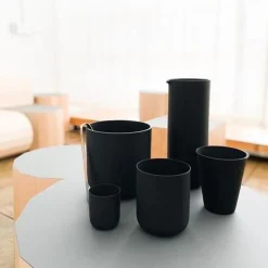 Sugahara Black Matte Glass Pitcher