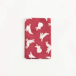 Tenugui - Bunnies On Red