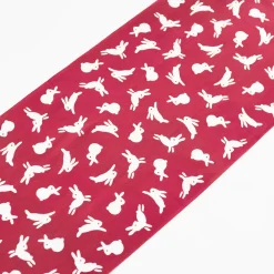 Tenugui - Bunnies On Red