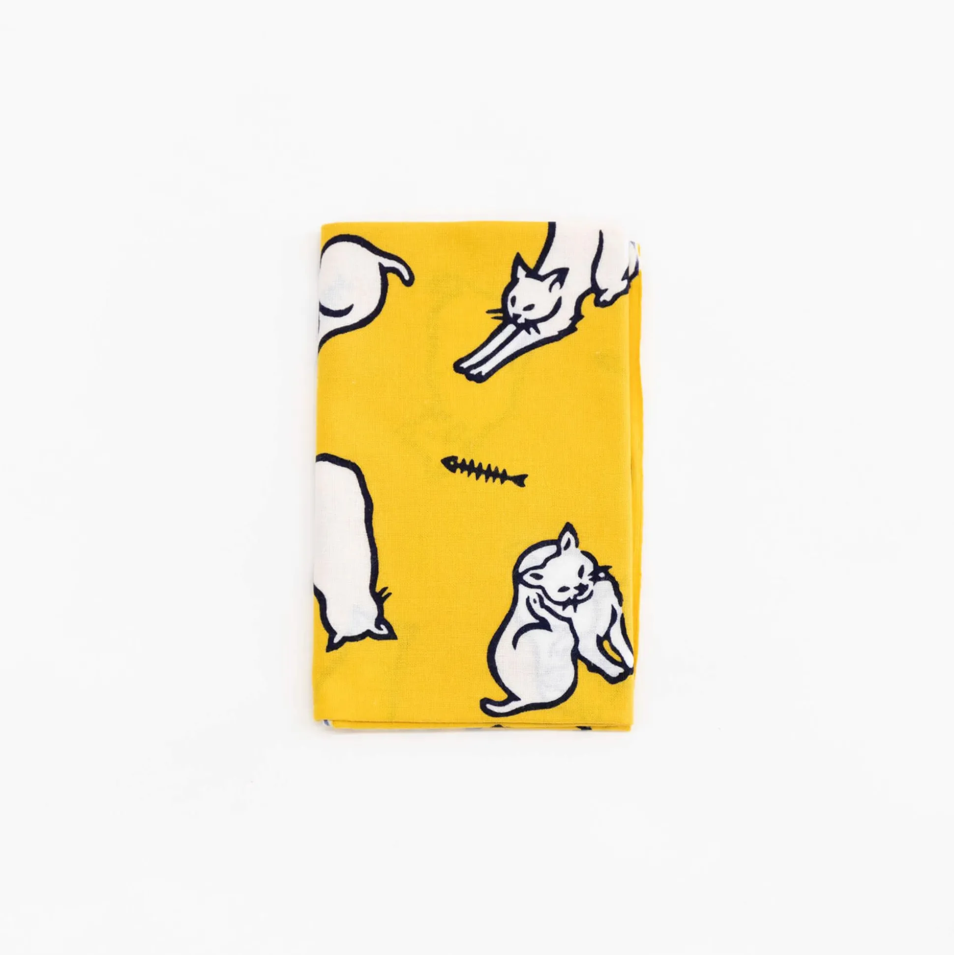 Tenugui - Cats On Yellow