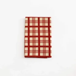 Tenugui - Red Masu Lattice
