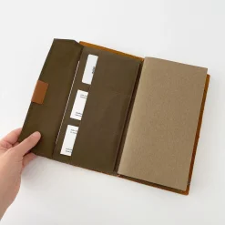 Traveler'S Notebook Cotton Zipper Olive Case