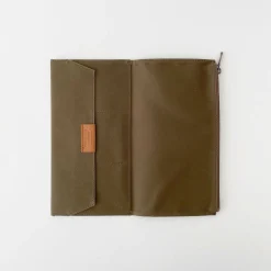 Traveler'S Notebook Cotton Zipper Olive Case